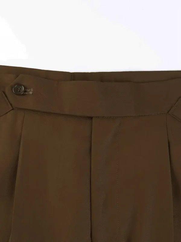 Men's Vintage-Style Brown Dress Pants - Image 6