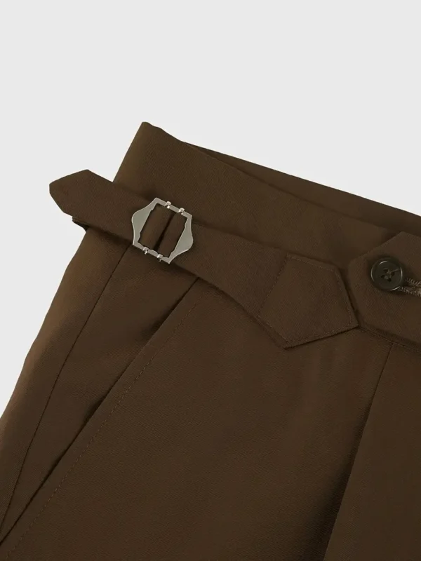 Men's Vintage-Style Brown Dress Pants - Image 7