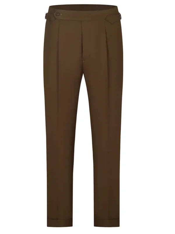 Men's Vintage-Style Brown Dress Pants - Image 5